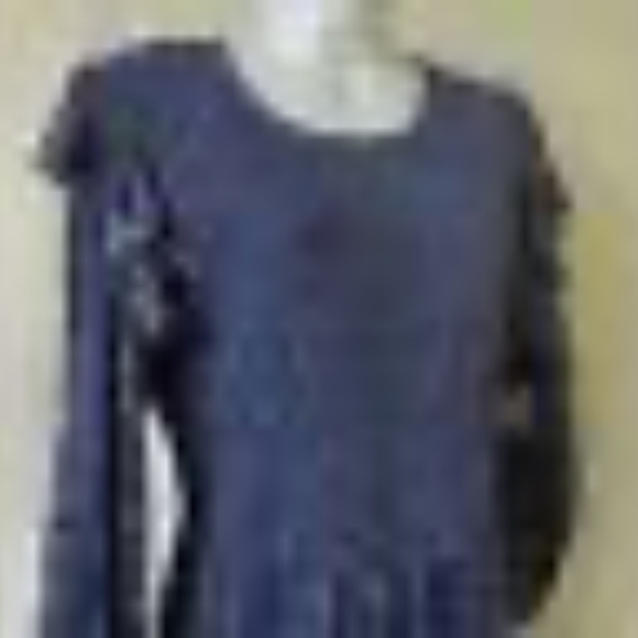 ANGIE SMOCKED TOP SHORT DRESS BLUE WHITE DAISEYS 3/4 SLEEVES SZ JR L - Picture 6 of 6